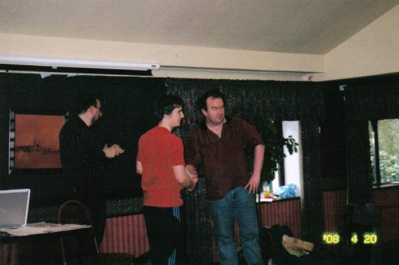 
Ennis Open 2008 Joint 1st and tiebreak winner Karl McPhillips claiming his prize.
